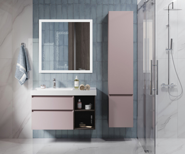 Шкаф-пенал Kerama Marazzi Cubo 35 R мальва матовый Шкаф-пенал Kerama Marazzi Cubo 35 R мальва матовый