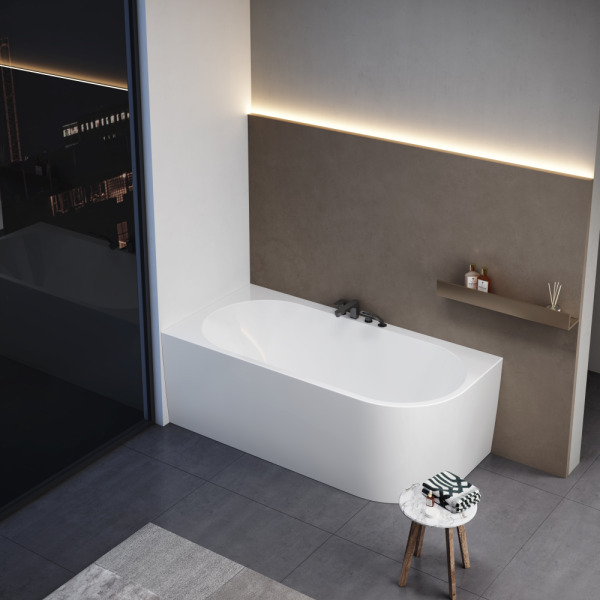 Акриловая ванна AVS Санья 180x85 L белая, с донным клапаном