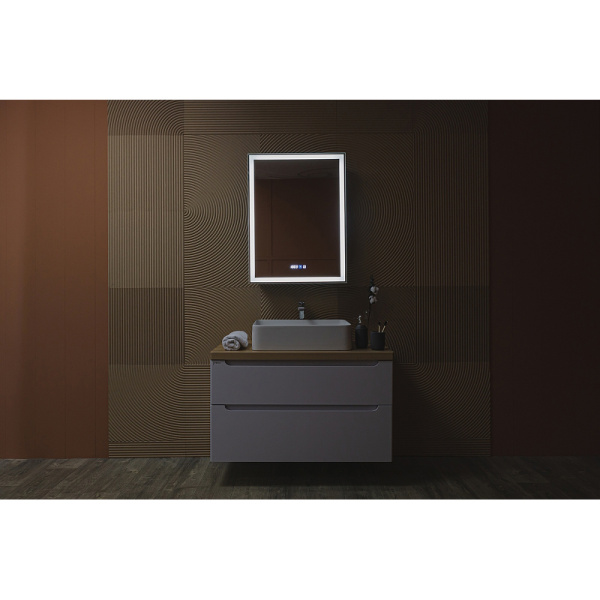 Зеркало-шкаф AVS Маджор 60x80 см, часы и антипар