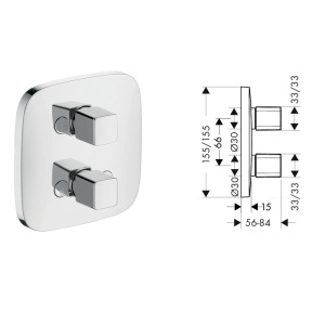 Запорный/переключающий вентиль с монтажной частью iControl Pura Vida Hansgrohe 15777000+01800180 Запорный/переключающий вентиль с монтажной частью iControl Pura Vida Hansgrohe 15777000+01800180