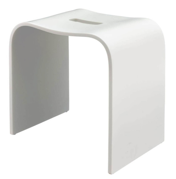 Стул для душа белый с вырезом Geralis T-W-V