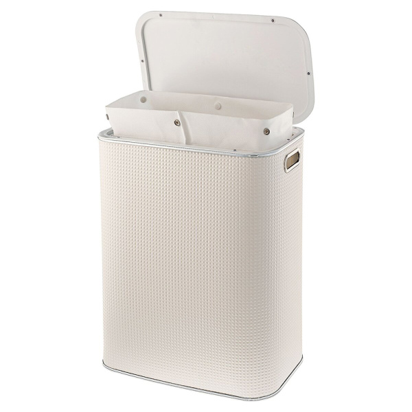 Корзина для белья Geralis NRWH-B 45x25 см белая/хром, с микролифтом Корзина для белья Geralis NRWH-B 45x25 см белая/хром, с микролифтом