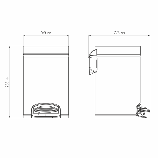 Ведро для мусора AVS Универсал 827-030-BG 3 л, брашированное золото