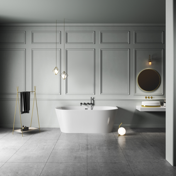 Акриловая ванна AVS Фрея 160x75 белая, с донным клапаном