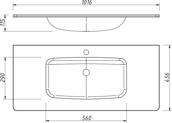 OW15-2218-R811 Раковина 900 стекл Белый д/2218 Аккорд CAPRIGO