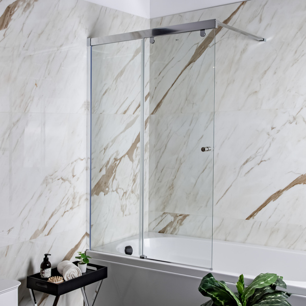 Шторка на ванну AVS Перла 100 L профиль хром, стекло прозрачное