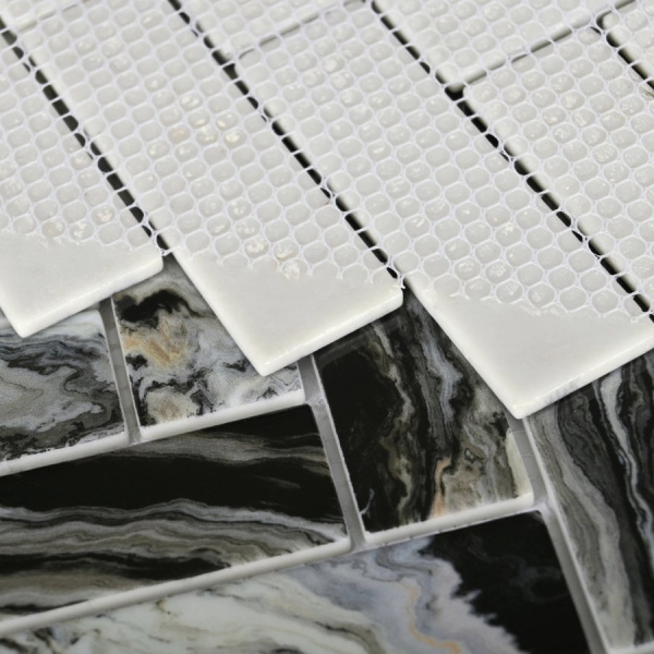 Мозаика Bonaparte Hadar Black 26,8x28,6 стеклянная