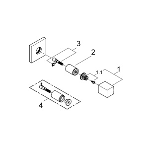 19910000 Накладная панель скрытой вентильной головки Eurocube GROHE 19910000 Накладная панель скрытой вентильной головки Eurocube GROHE