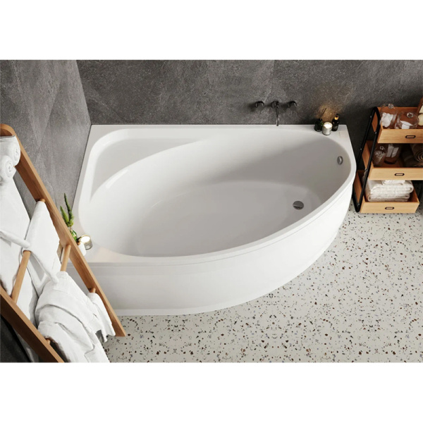 Акриловая ванна Vagnerplast Hapi 170x110 L белая, с каркасом и экраном