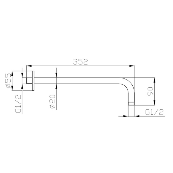 Держатель верхнего душа Esko SH376 black